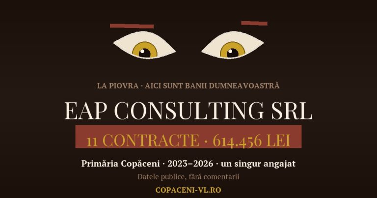 EAP Consulting SRL - 9 contracte cu Primaria Copaceni, seria LA PIOVRA