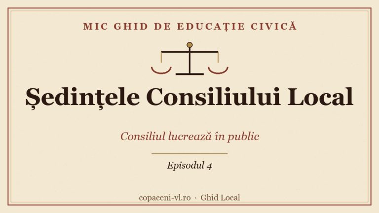 Mic ghid de educație civică (4): Ședințele Consiliului Local sunt publice: cum asiști și cum iei cuvântul