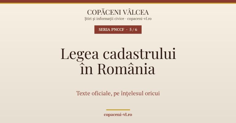 PNCCF — Legea cadastrului în România
