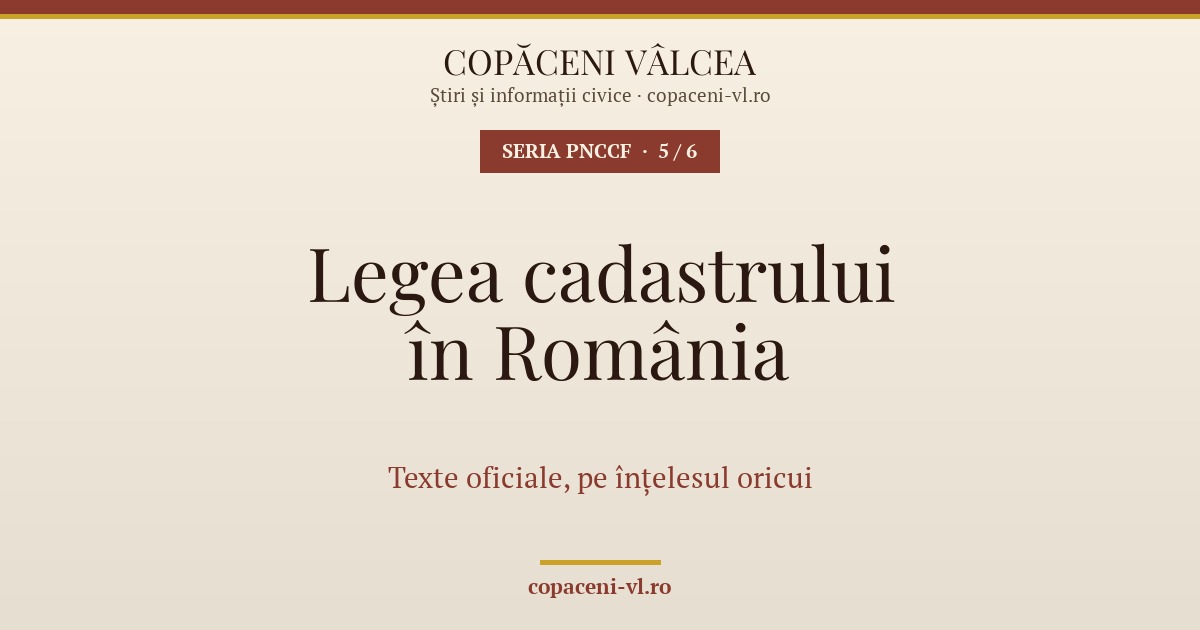 PNCCF — Legea cadastrului în România