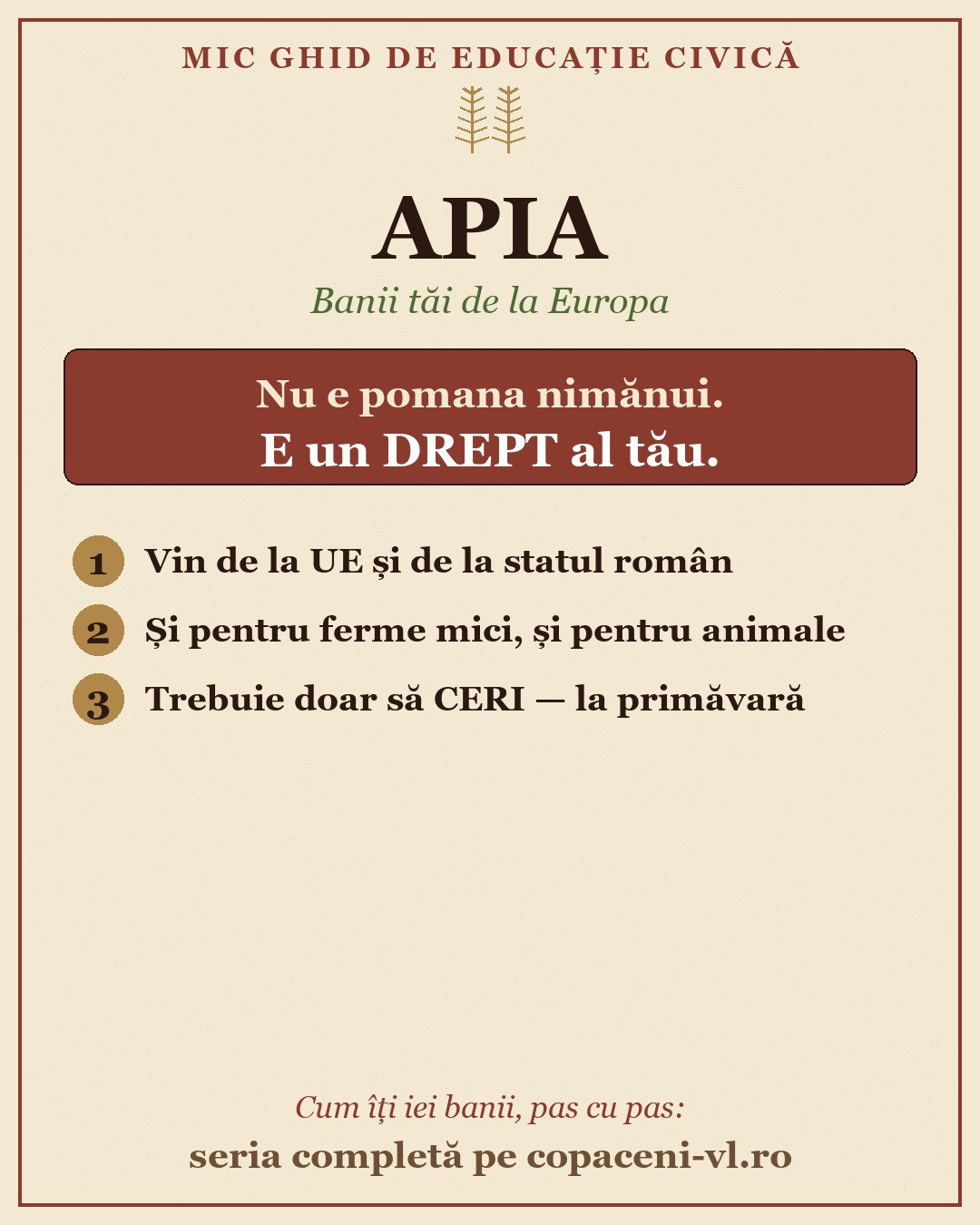 APIA — banii tăi de la Europa