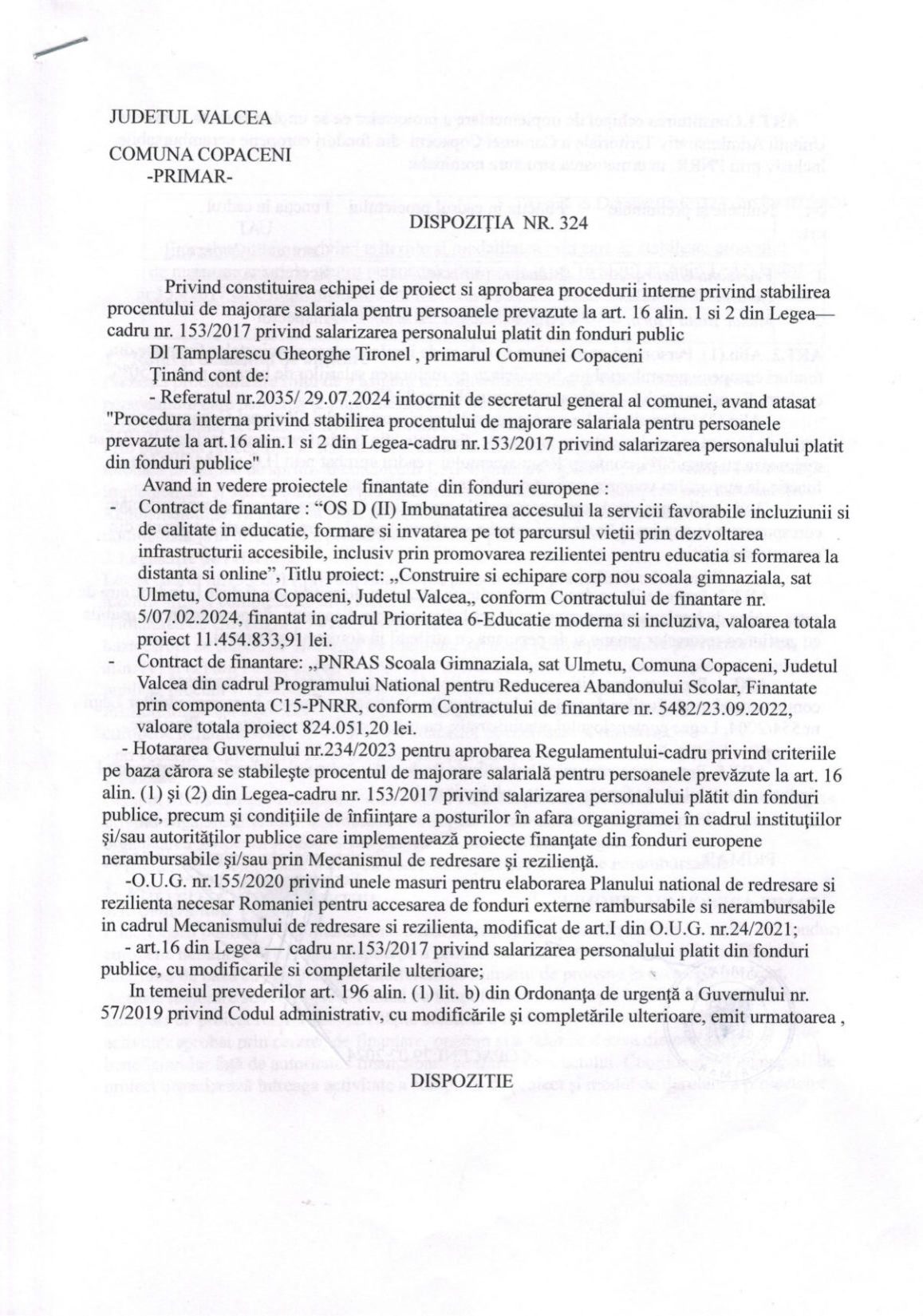 Dispoziția 324/2024 – pagina 1 din 5
