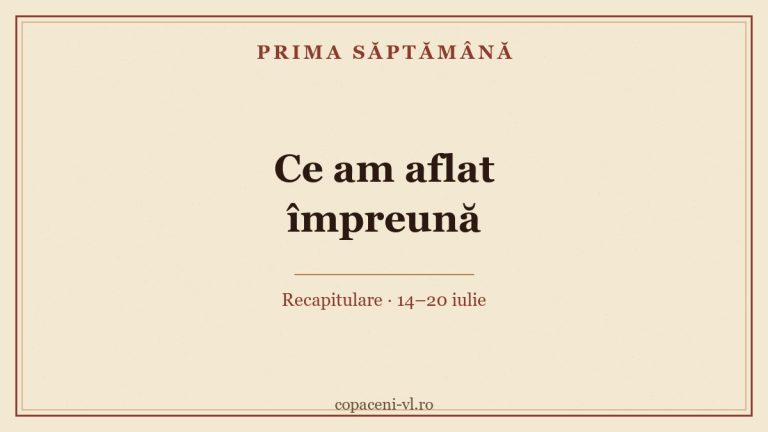Prima săptămână: ce am aflat împreună despre comuna noastră